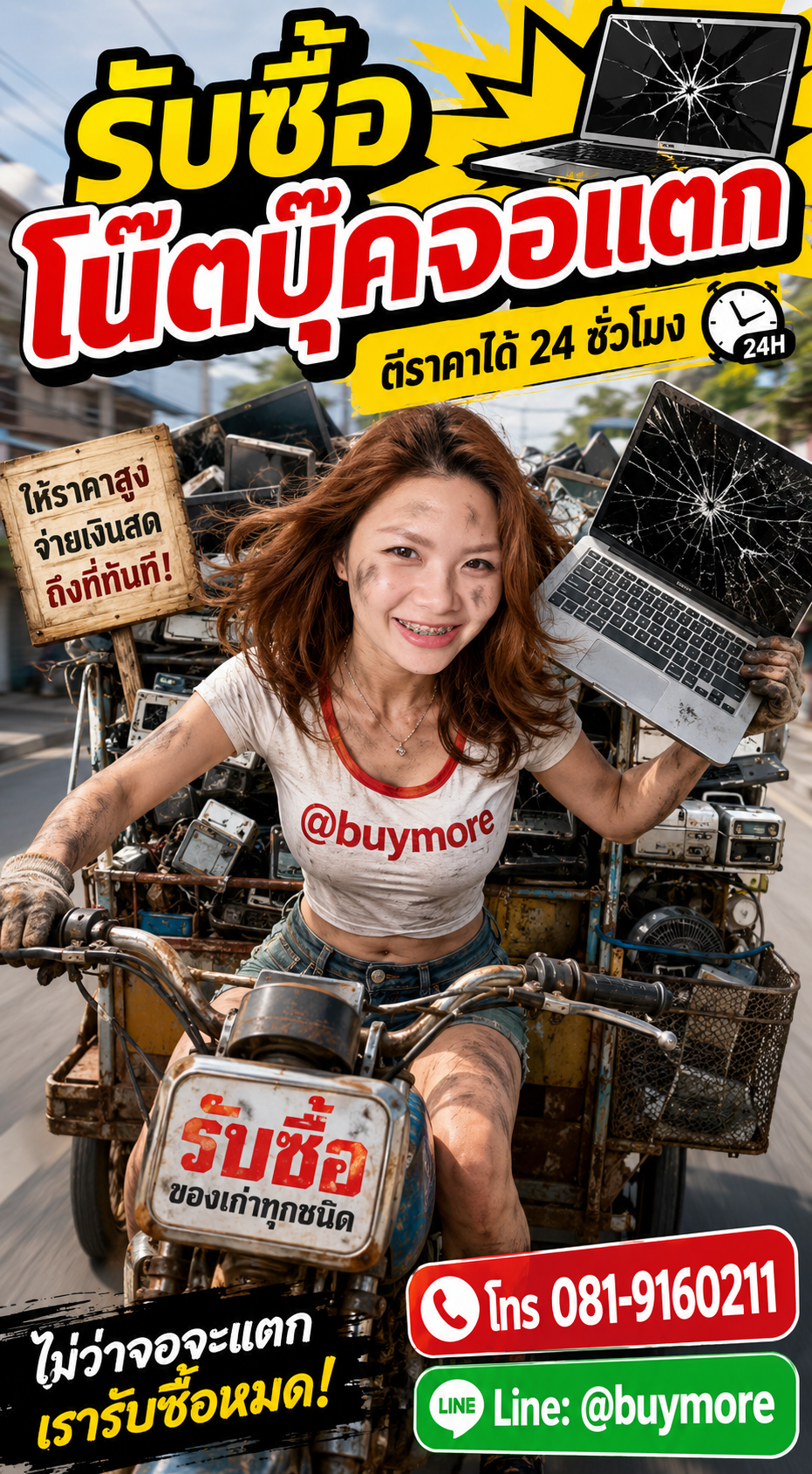 รับซื้อโน๊ตบุ๊คจอแตก saleng.net ติดต่อ Line @buymore