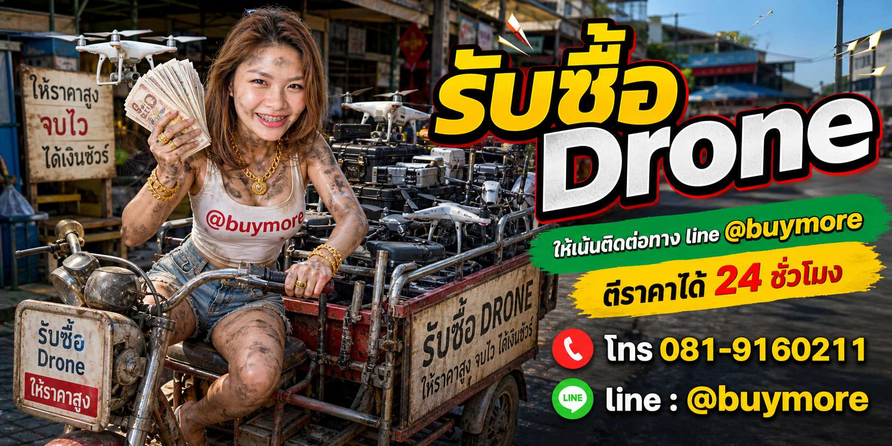 รับซื้อ Drone เก่า saleng.net ให้ราคาดี ติดต่อ Line @buymore